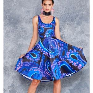 BlackMilk neon octopus pocket midi dress